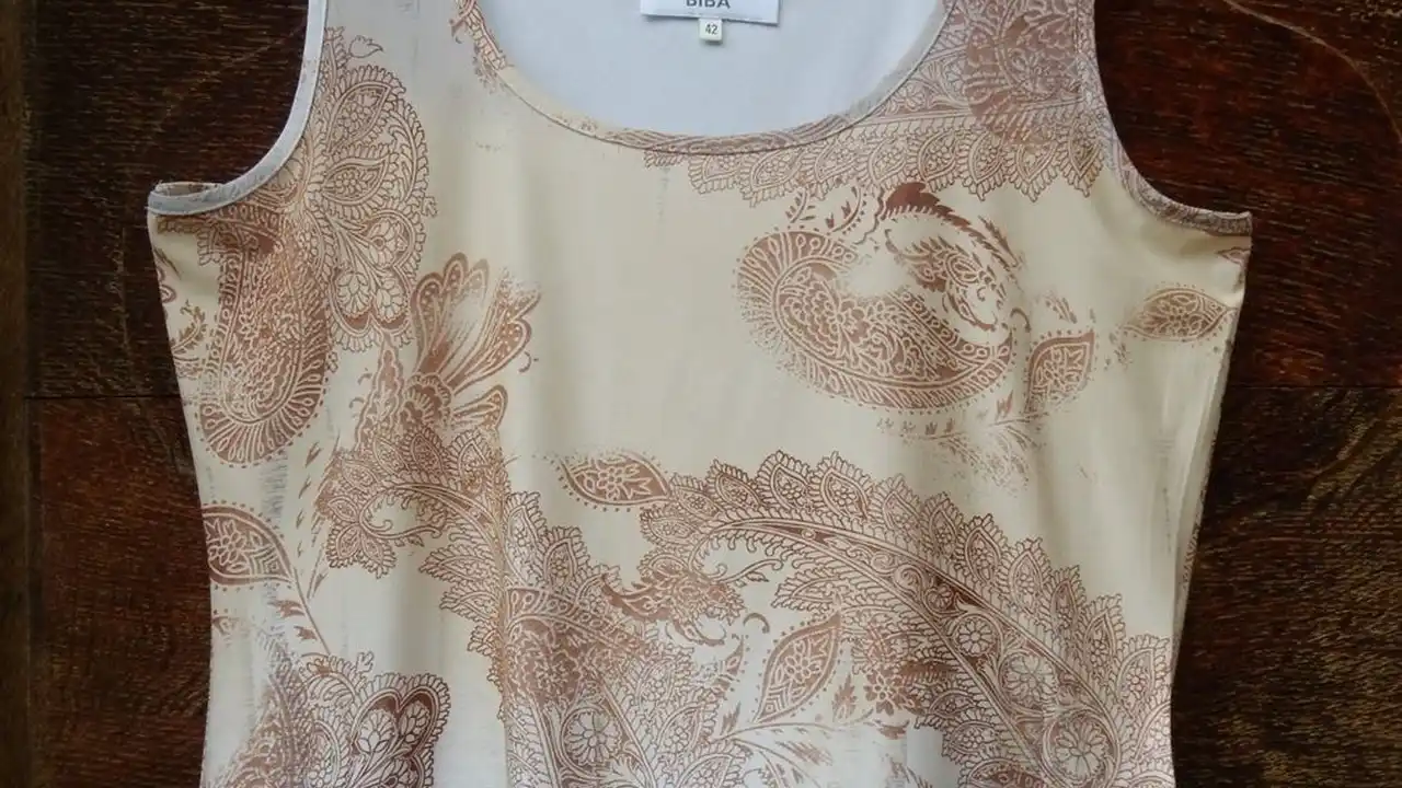 Close up on a plate of mashed potatoes, topped with baked pork chops with cream of mushroom soup, and a side of green beans.